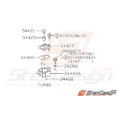 Schéma Bocal Liquide de Direction Assistée Origine Subaru GT 97-0035338