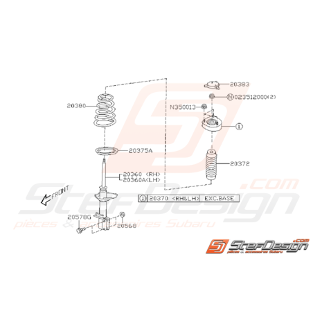 Schéma d'Amortisseur Arrière Origine Subaru STI 2005 - 200735339