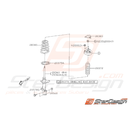 Schéma Amortisseur Arrière Origine Subaru WRX 200335345