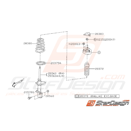 Schéma d'Amortisseur Arrière Origine Subaru WRX 2005 - 200735347