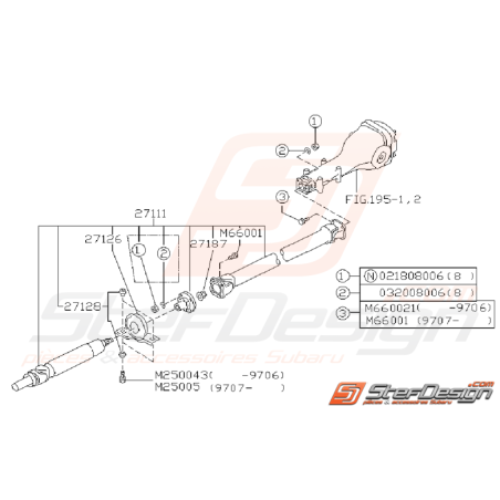 Schéma d'Arbre de Transmission Origine Subaru GT 1993 - 200035349