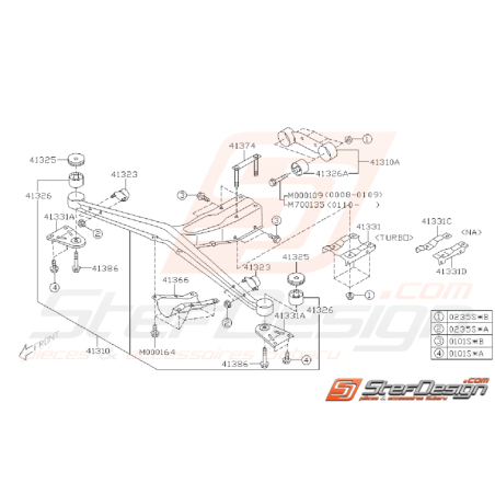 Schéma de Support de Pont Origine SUBARU WRX 200135370