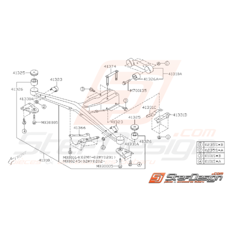 Schéma de Support de Pont Origine Subaru WRX STI 200335372