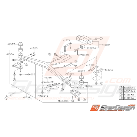 Schéma de Support de Pont Origine Subaru WRX STI 2005 - 200735374