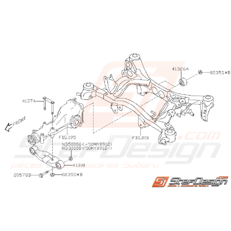 Schéma de Support de Pont Origine Subaru STI 2008 - 201435375