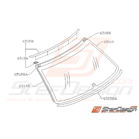 Schéma de Pare Brise Arrière Origine SUBARU GT 1993 - 200035383