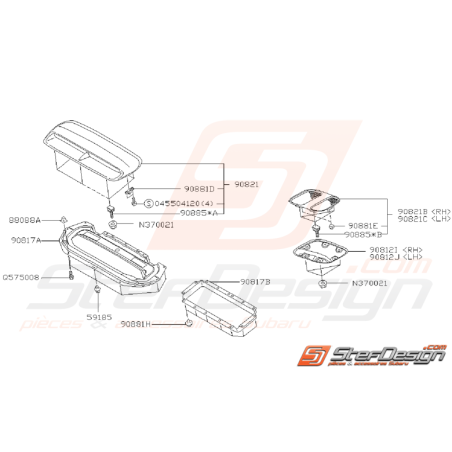 Schéma de Prise d'Air de Capot Origine SUBARU GT 1997 - 200035384