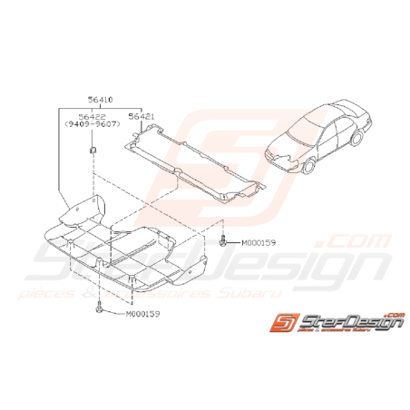 Schéma de Carter Sous Moteur Origine SUBARU GT 1995 - 199635386