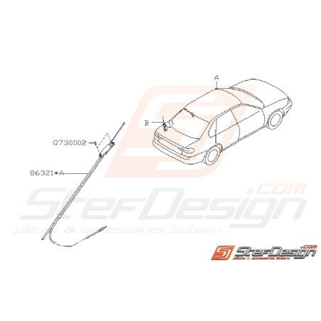 Schéma d'Antenne Origine SUBARU GT 1993 - 200035387