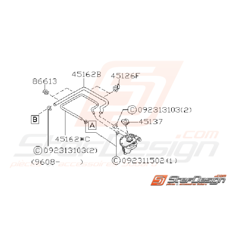 Schéma Vase d'expansion Liquide de Refroidissement SUBARU GT 97-00