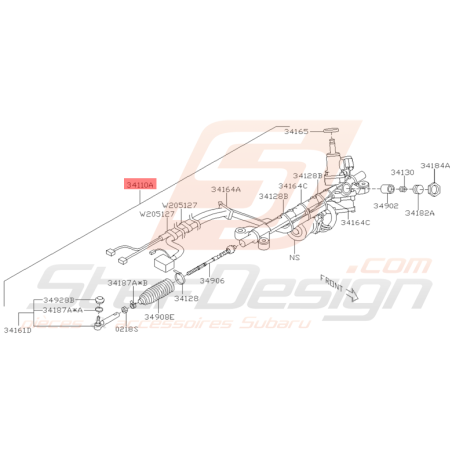 Crémaillère de direction complète  subaru  IMPREZA Hatchback GR, GH, G3 2.0 D AWD 150 hp35444