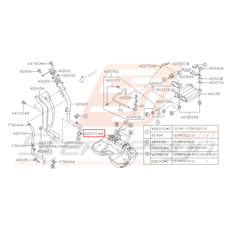 Collier Tuyau de Carburant Origine Subaru GT 93 - 98 WRX STI 01-0735449