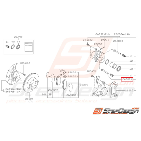 Coulisseau de frein Origine Subaru Impreza GT 1997-200035468