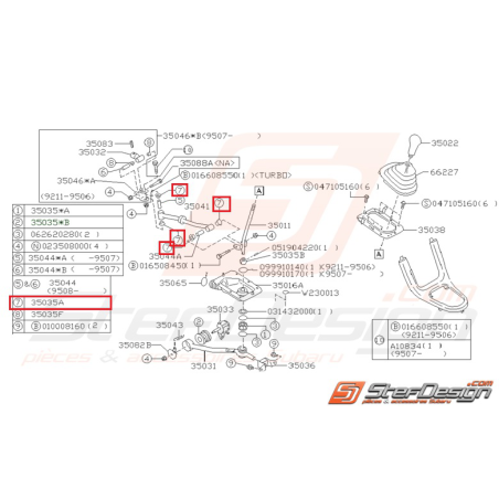 Bague Origine Subaru Impreza GT 1993-199735473