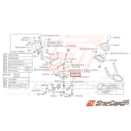 Soufflet de levier de vitesse Origine Subaru Impreza GT 1993-199735474