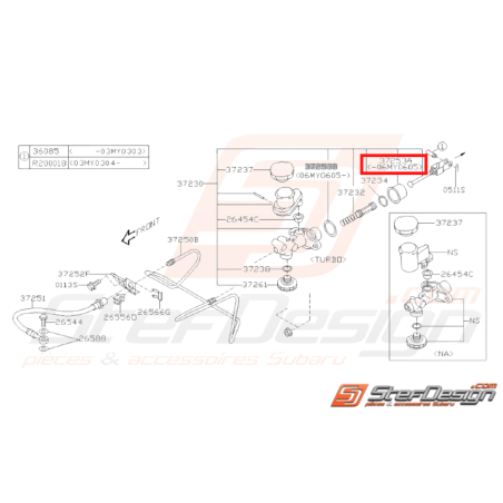 Soufflet Origine Subaru GT 99-00 WRX STI 01-05/06/06 FORESTER 97-0235479