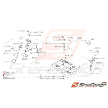 Silent Bloc de Réservoir Origine Subaru WRX STI 04 -07 FORESTER 05-0735482