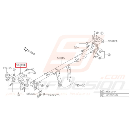 Support renfort de crémaillère Origine Subaru WRX STI 2001 - 200735483