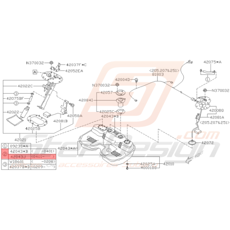 Silent Bloc de Réservoir Origine Subaru WRX STI 04 -07 FORESTER 05-0735486