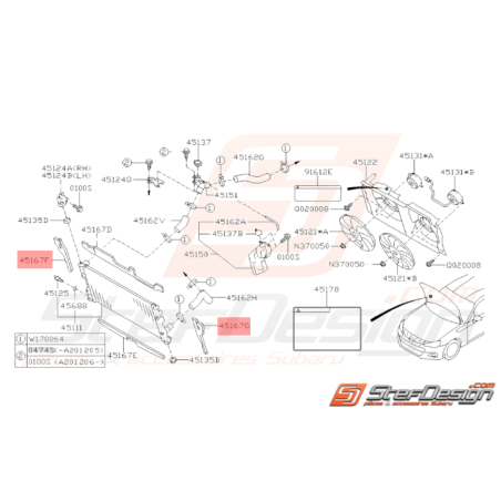 Garniture de Radiateur Origine Subaru BRZ 2013 - 201935489