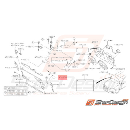 Tuyau Sortie Radiateur Origine Subaru BRZ 2013 - 201935490