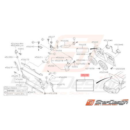 Etiquette Refroidissement Origine Subaru BRZ 2013 - 201935504