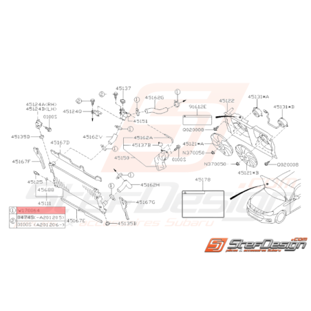 Collier Durite de Radiateur Origine Subaru WRX STI 06/05-14 BRZ 13-19 FORESTER 05-0735505
