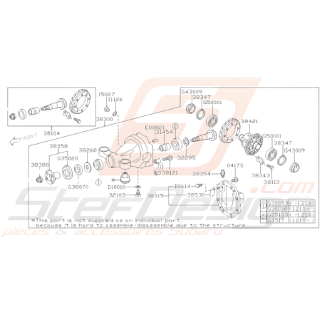 Schéma Différentiel Arrière Origine Subaru BRZ 2013-201935526
