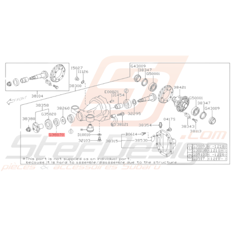 Joint Spy Differentiel Origine Subaru BRZ 2013-201935531