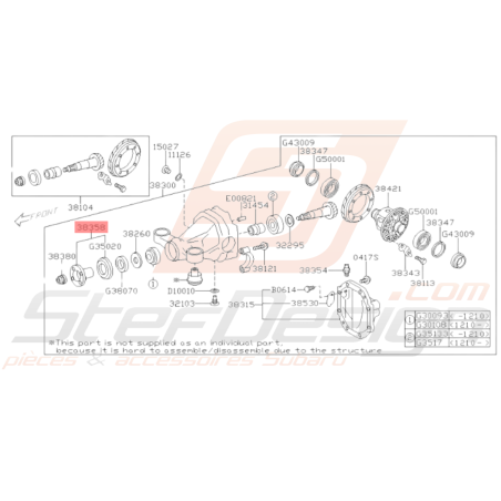 Flasque Complete Contre Bride Origine Subaru BRZ 2013-201935535