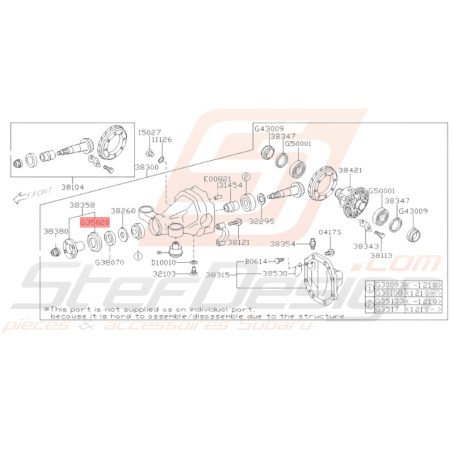 Joint d'étanchéité d'huile Origine Subaru BRZ 2013-201935538