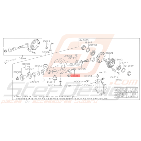 Boulon Base Rondelle Origine Subaru BRZ 2013-201935543