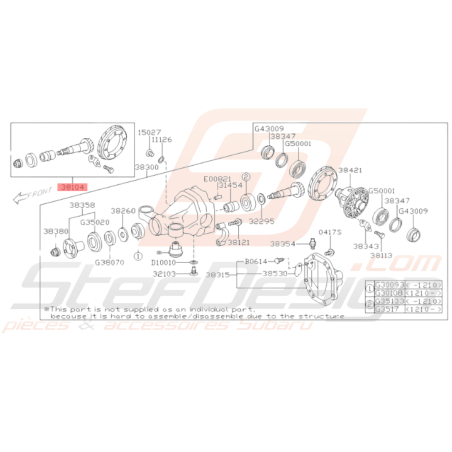 Jeu Pignon et Couronne Dentée Origine Subaru BRZ 2013-201935544