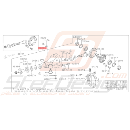 Pont Arrière Origine Subaru BRZ 2013-201935545