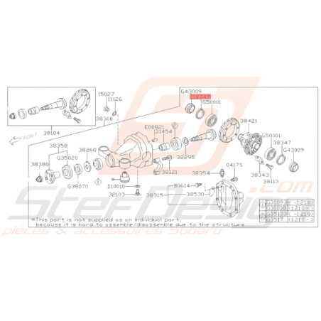 Entretoise de Roulement Origine Subaru BRZ 2013-201935553