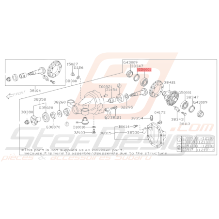 Roulement Moyeu de Roue Origine Subaru BRZ 2013-201935554