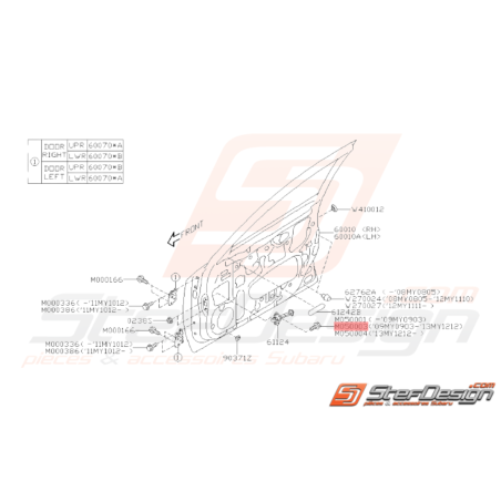 Vis Collerette Origine Subaru WRX STI 04/09/09 - 12/12/13 BRZ 13 - 12/12/1335557