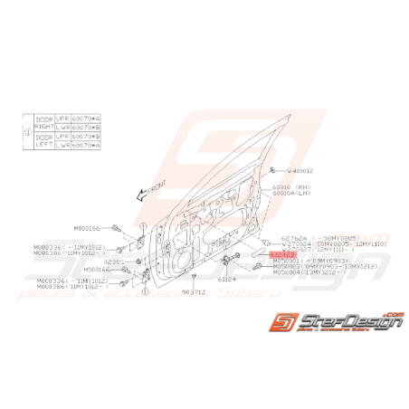 Joint d'étanchéité Origine Subaru WRX STI 2008 - 201435559