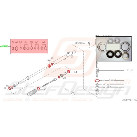 Kit de réparation de crémaillère de direction subaru Legacy 2004 EJ20235560