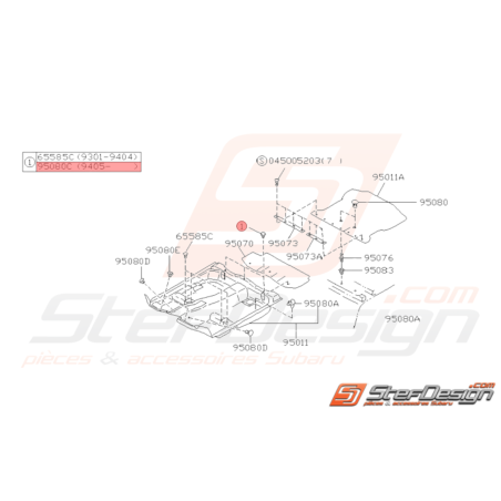 Clips de Moquette Origine Subaru GT 12/1997 - 2000 WRX STI 2001 - 200735561