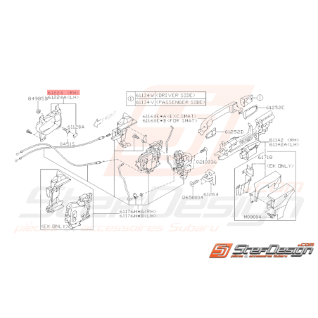 Poignée de porte avant intérieur SUBARU WRX STI 11/07/2008 - 201435570