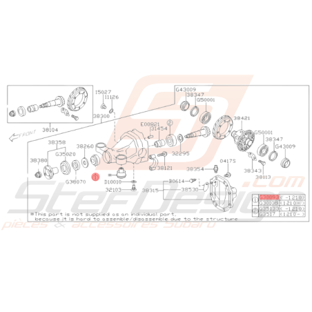 Roulement Différentiel Origine Subaru BRZ 2013-201935579