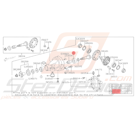 Roulement Différentiel Origine Subaru BRZ 2013-201935580