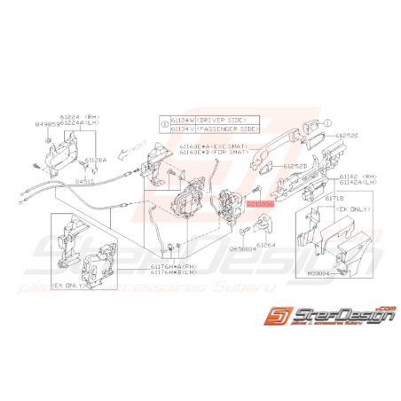 Vis fixation système fermeture porte arrière SUBARU WRX STI BRZ Forester Turbo35596