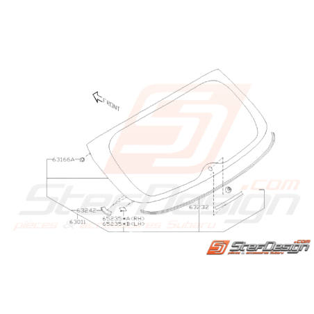 Schéma Vitre de Hayon Origine Subaru WRX STI 2008 - 201435597