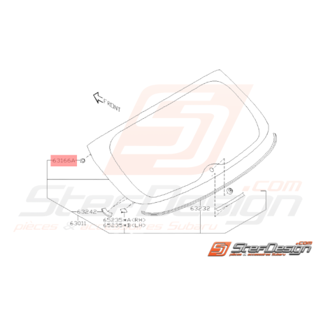 Clip de Vitre Arrière Origine Subaru WRX STI 2008 - 201435598