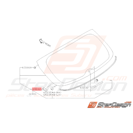 Joint de Vitre de Hayon Origine Subaru WRX STI 2008 - 201435599