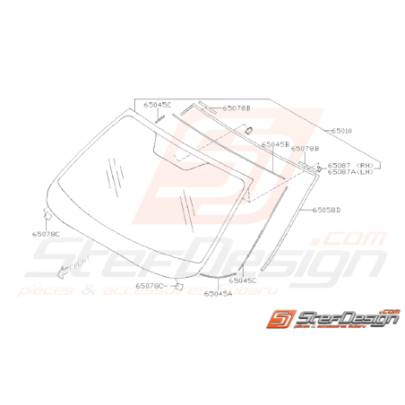 Schéma Pare Brise Avant Origine Subaru WRX STI 2008 - 201435613