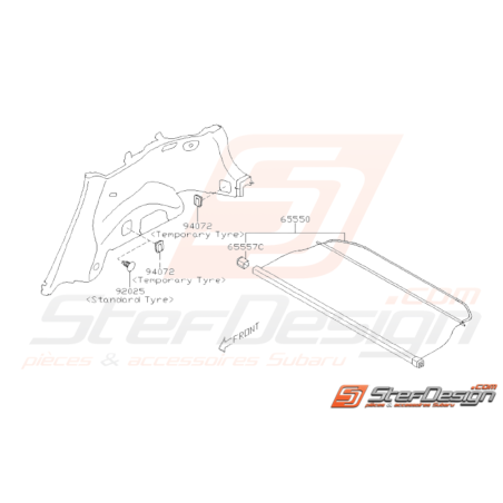 Schéma Cache-Bagages Origine Subaru WRX STI 2008 - 201435615