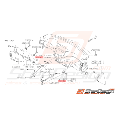 Agrafe Tableau de Bord Origine Subaru WRX STI 11/2009 - 201435631